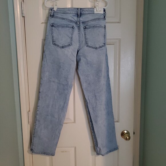 EXPRESS Boyfriend Mid Rise Jeans 6L long light denim wash - Picture 3 of 4